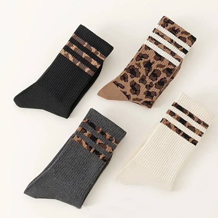 Animal Leopard Crew Socks