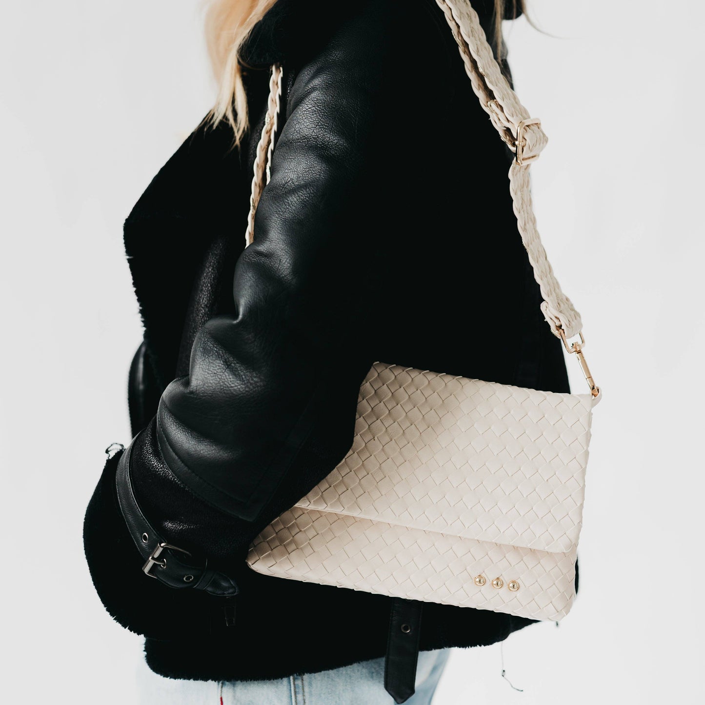 Woven Flap Crossbody