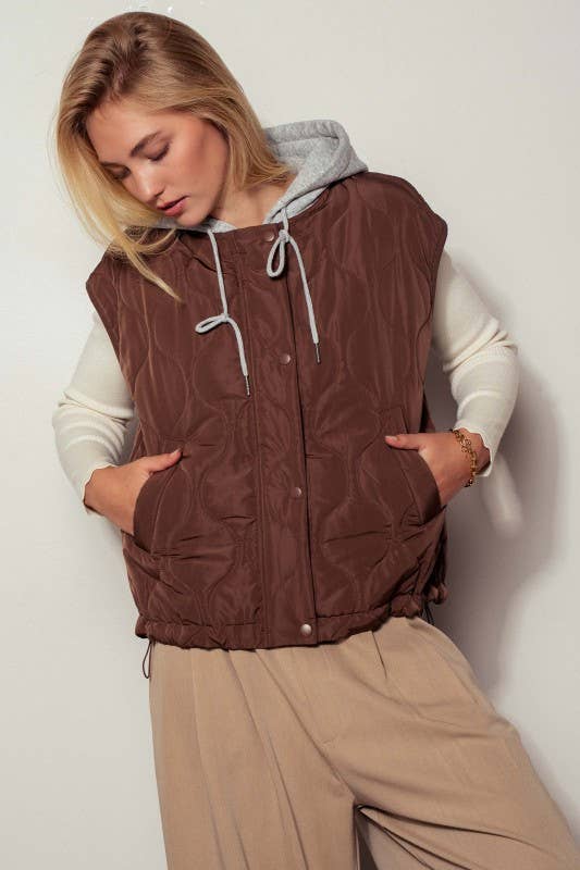 Quilted Western Hooded Vest