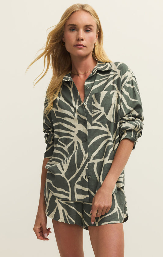 Alfie Palm Button Up