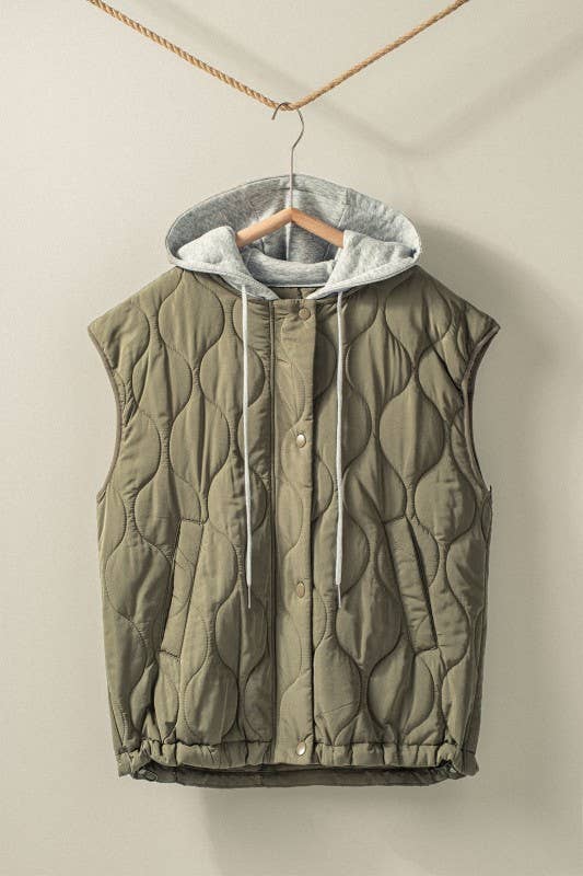 Quilted Western Hooded Vest
