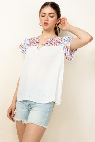 White Embroidered Top