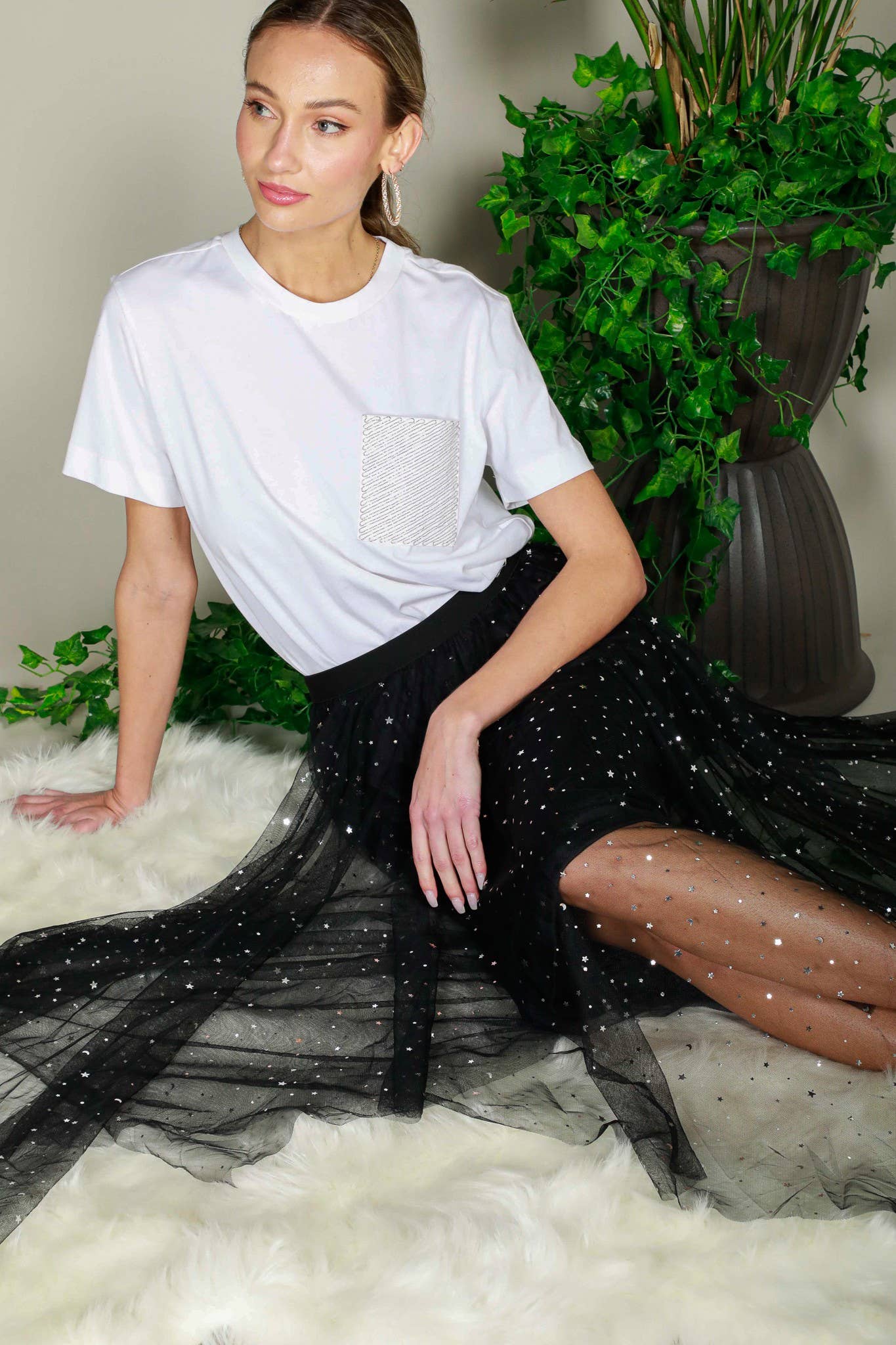 Star Glitter Mesh Skirt