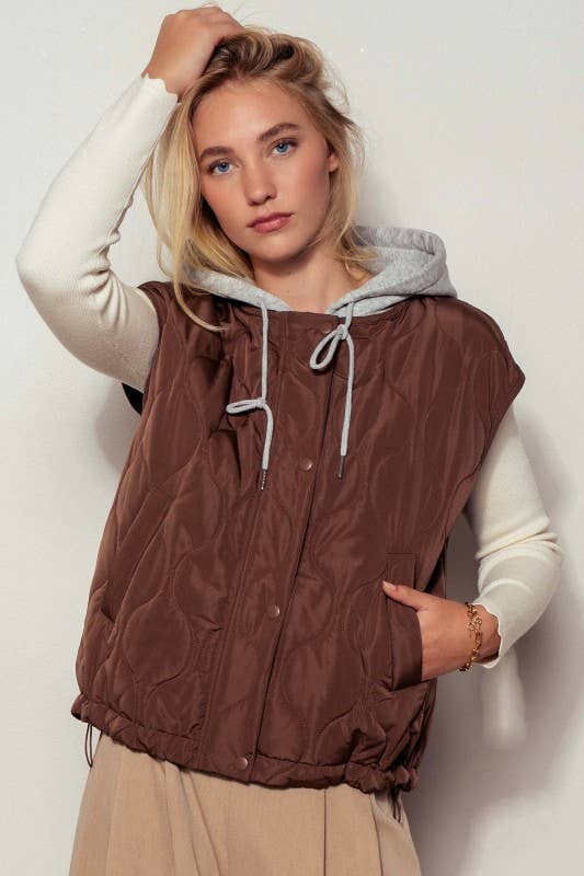 Quilted Western Hooded Vest
