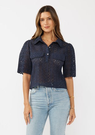 Floral Eyelet Cropped Top