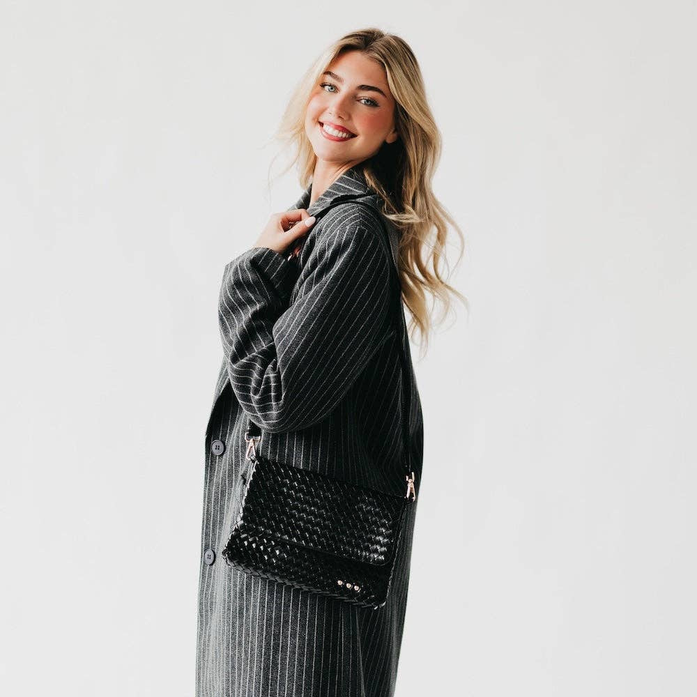 Woven Flap Crossbody