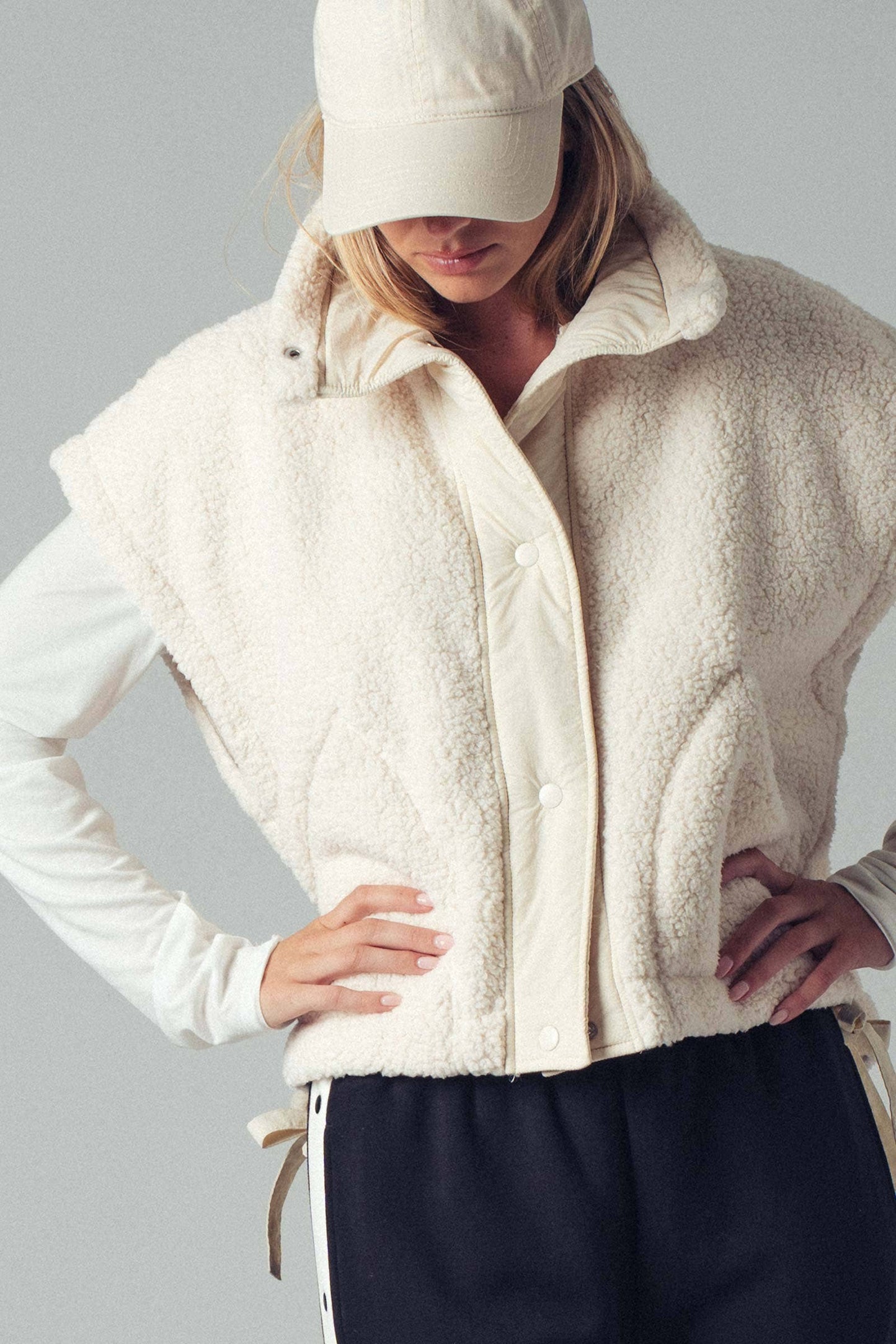 Quilted Sherpa Boxy Vest