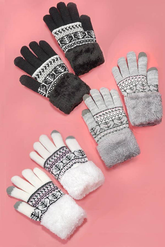 Aztec Winter Wool Gloves
