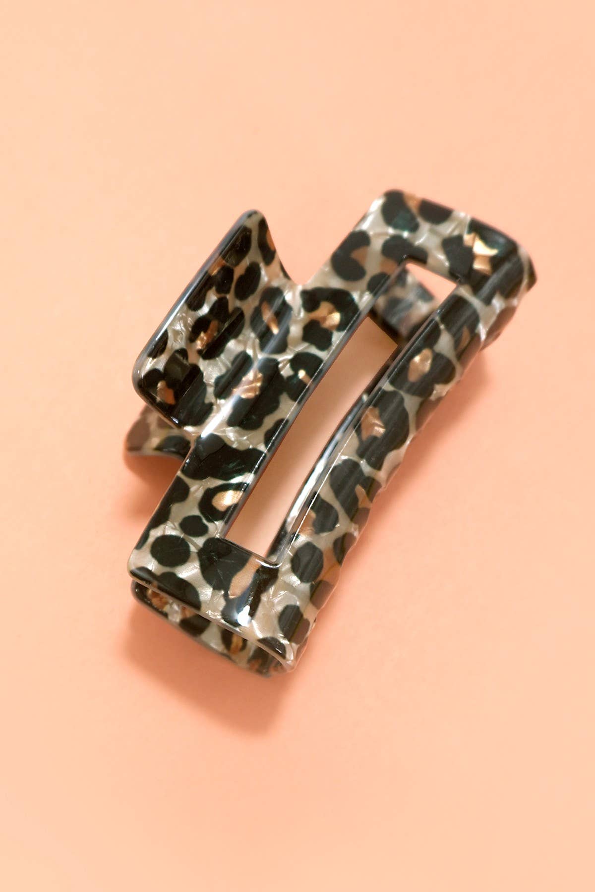 Rectangle Leopard Claw Clips