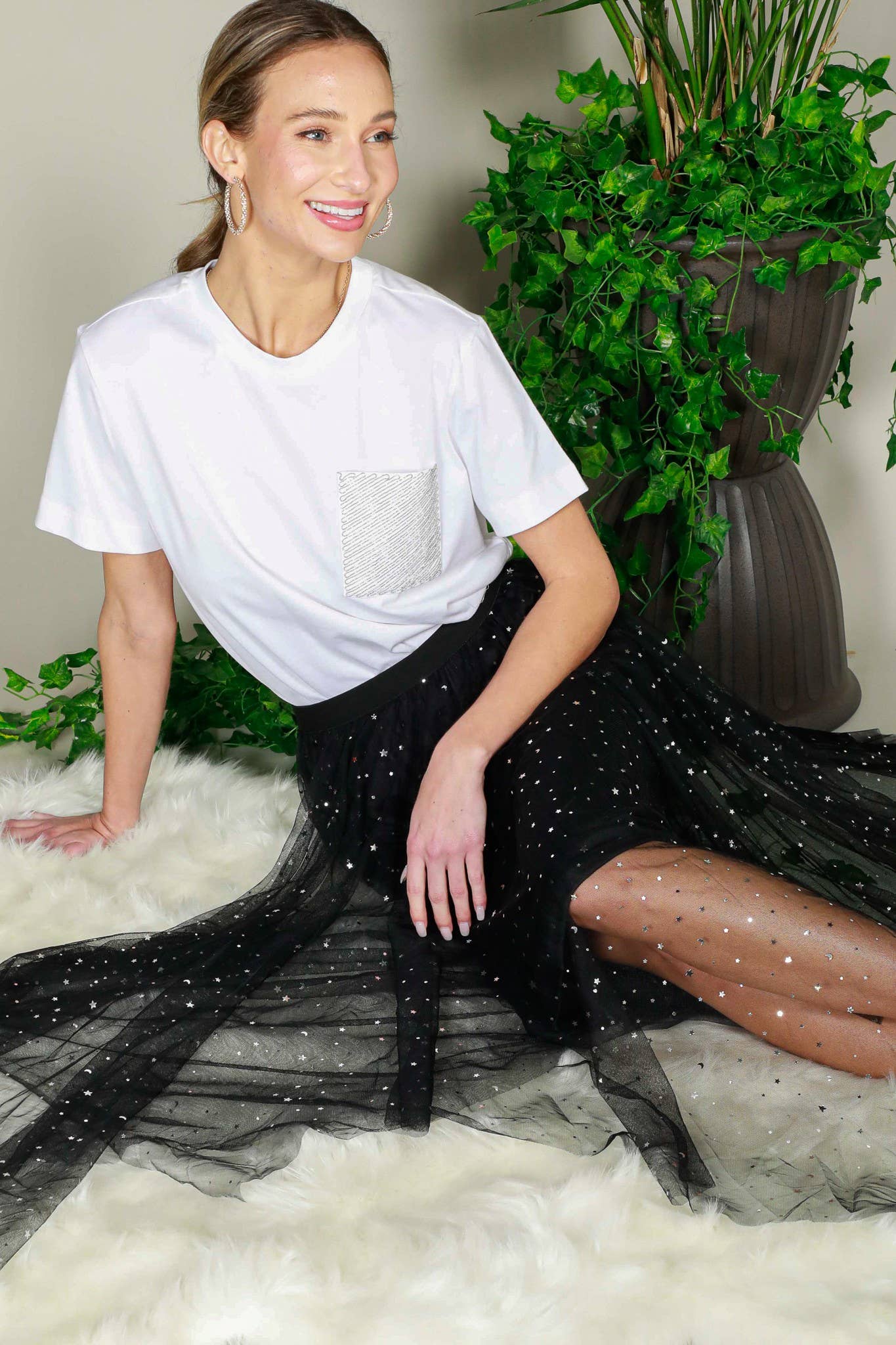 Star Glitter Mesh Skirt