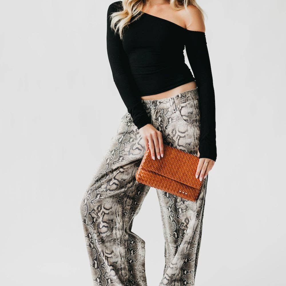 Woven Flap Crossbody