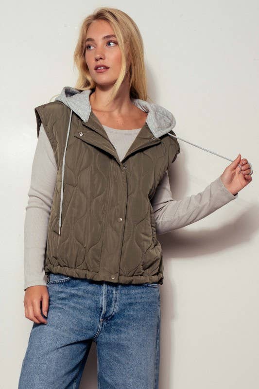 Quilted Western Hooded Vest