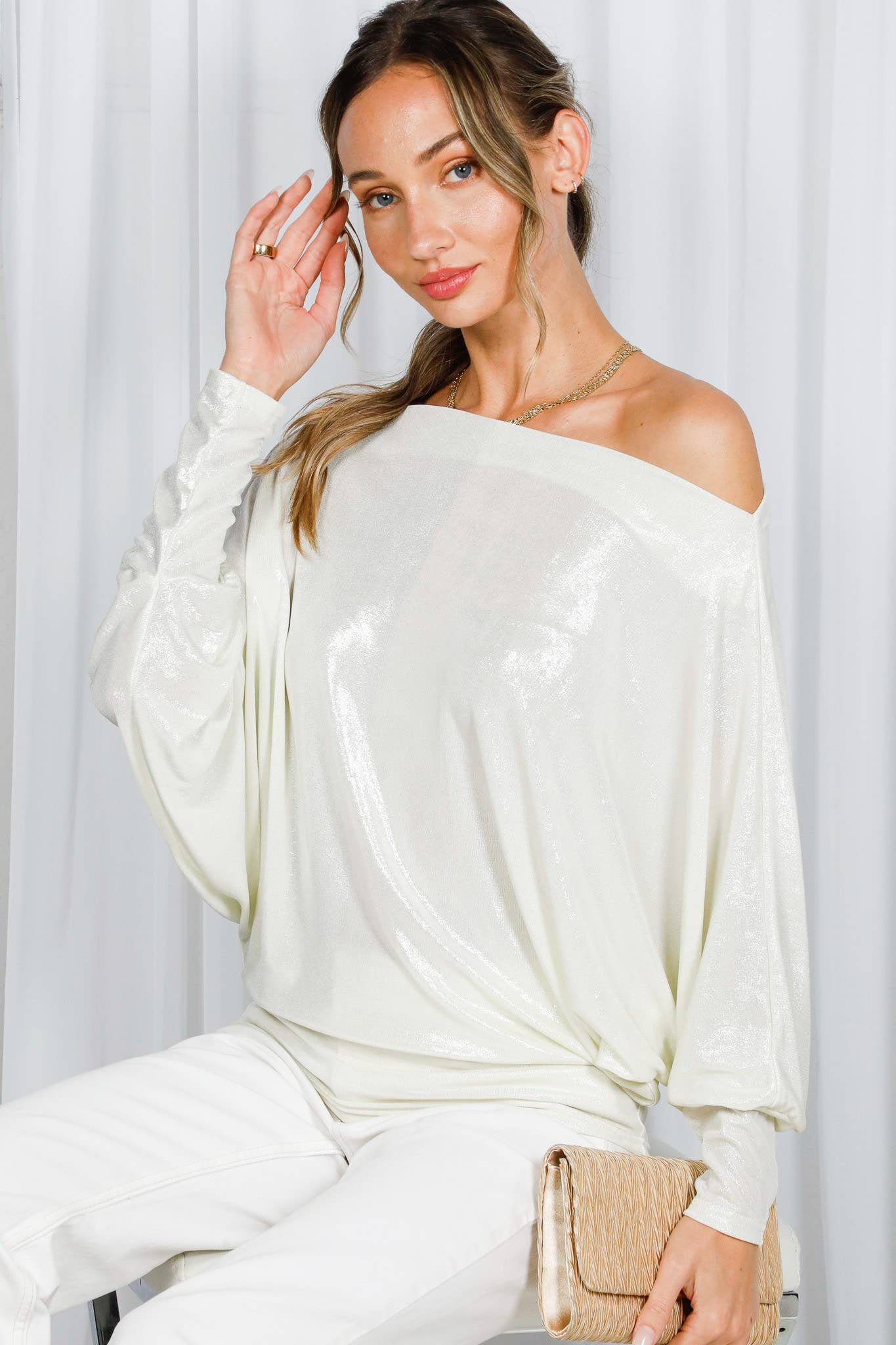 Dolman Foil Knit Top