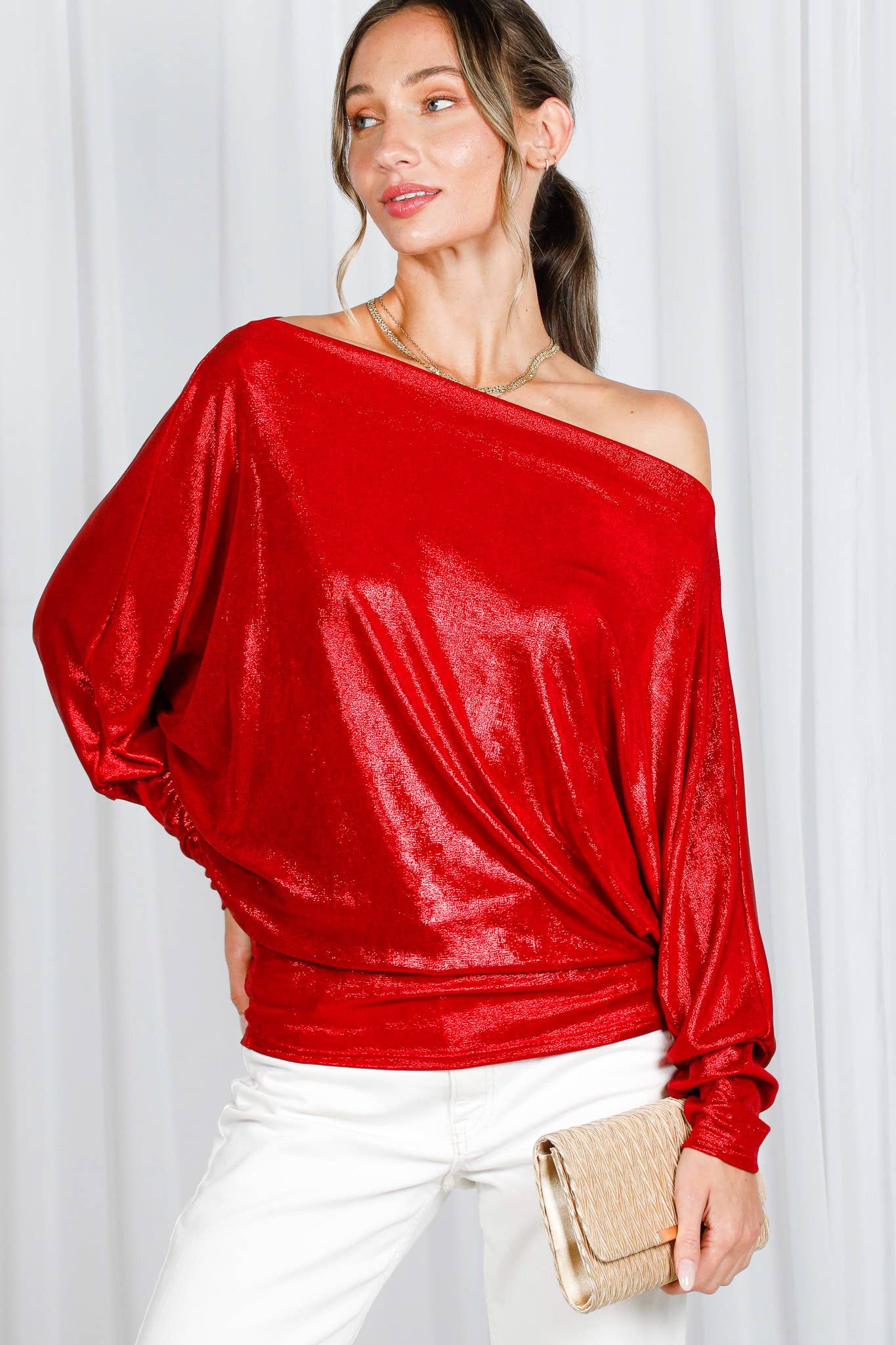 Dolman Foil Knit Top