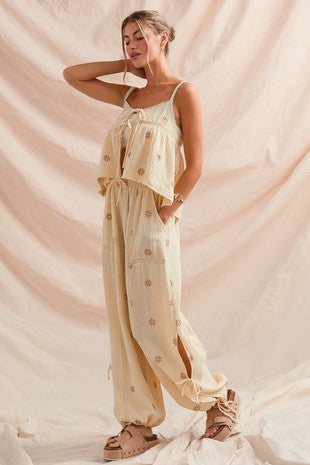Floral Gauze Pant Set