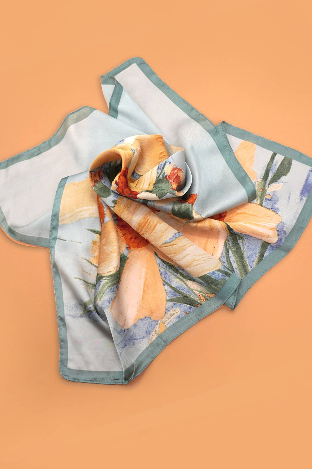 Large Floral Print Scarf