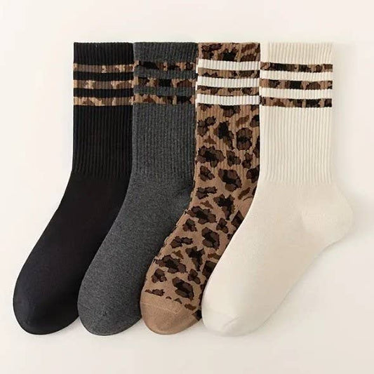 Animal Leopard Crew Socks