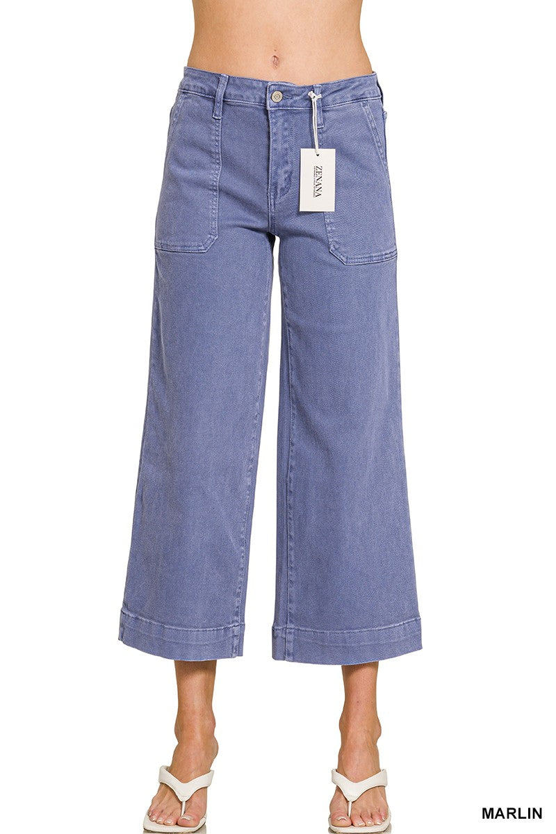 Cropped Denim Pants