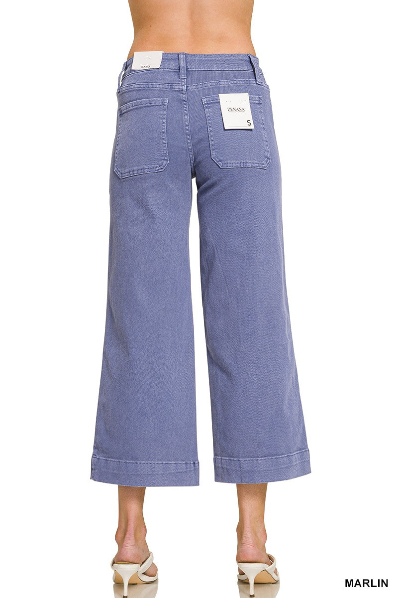 Cropped Denim Pants