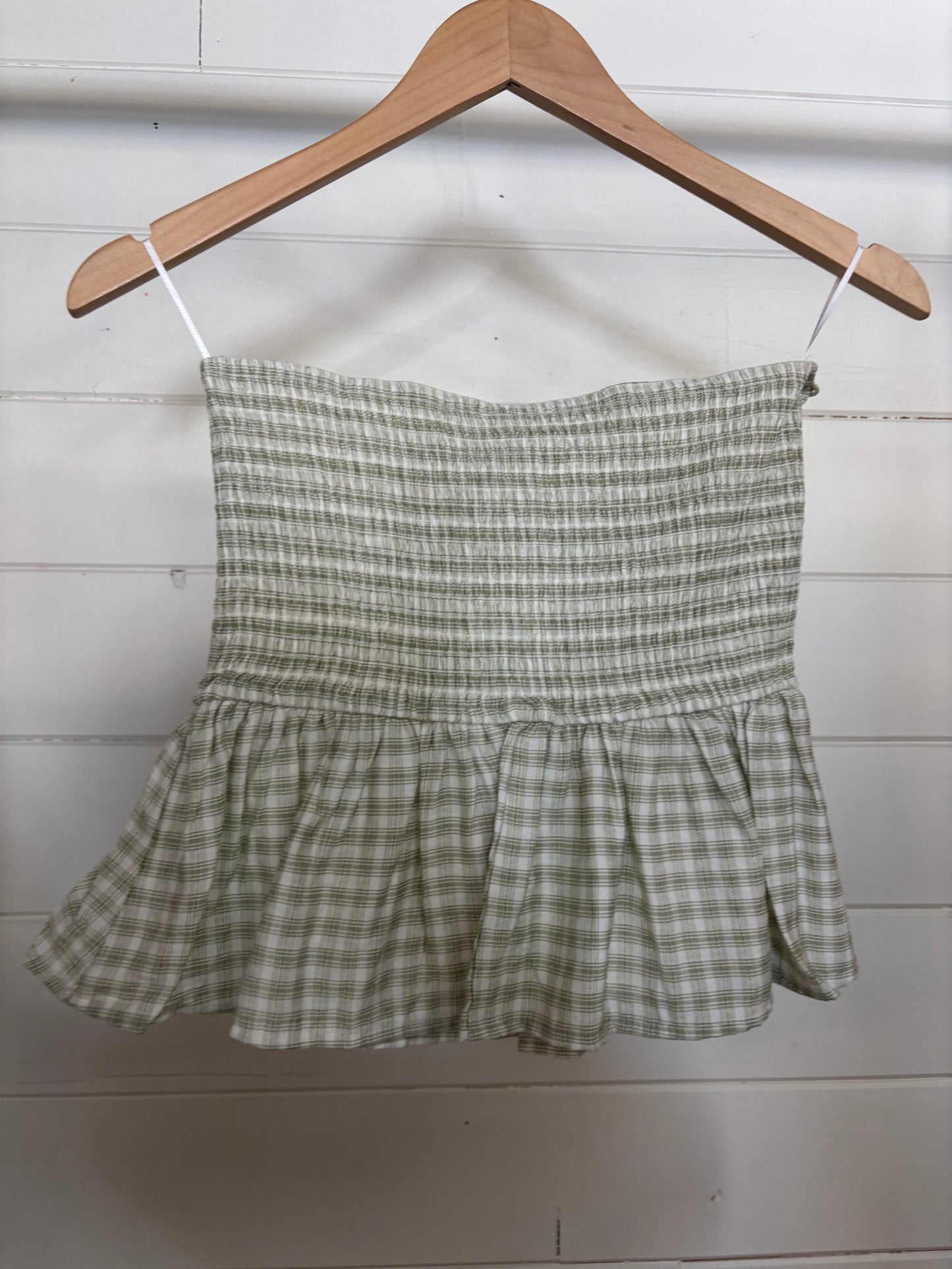 Plaid Strapless Ruffle