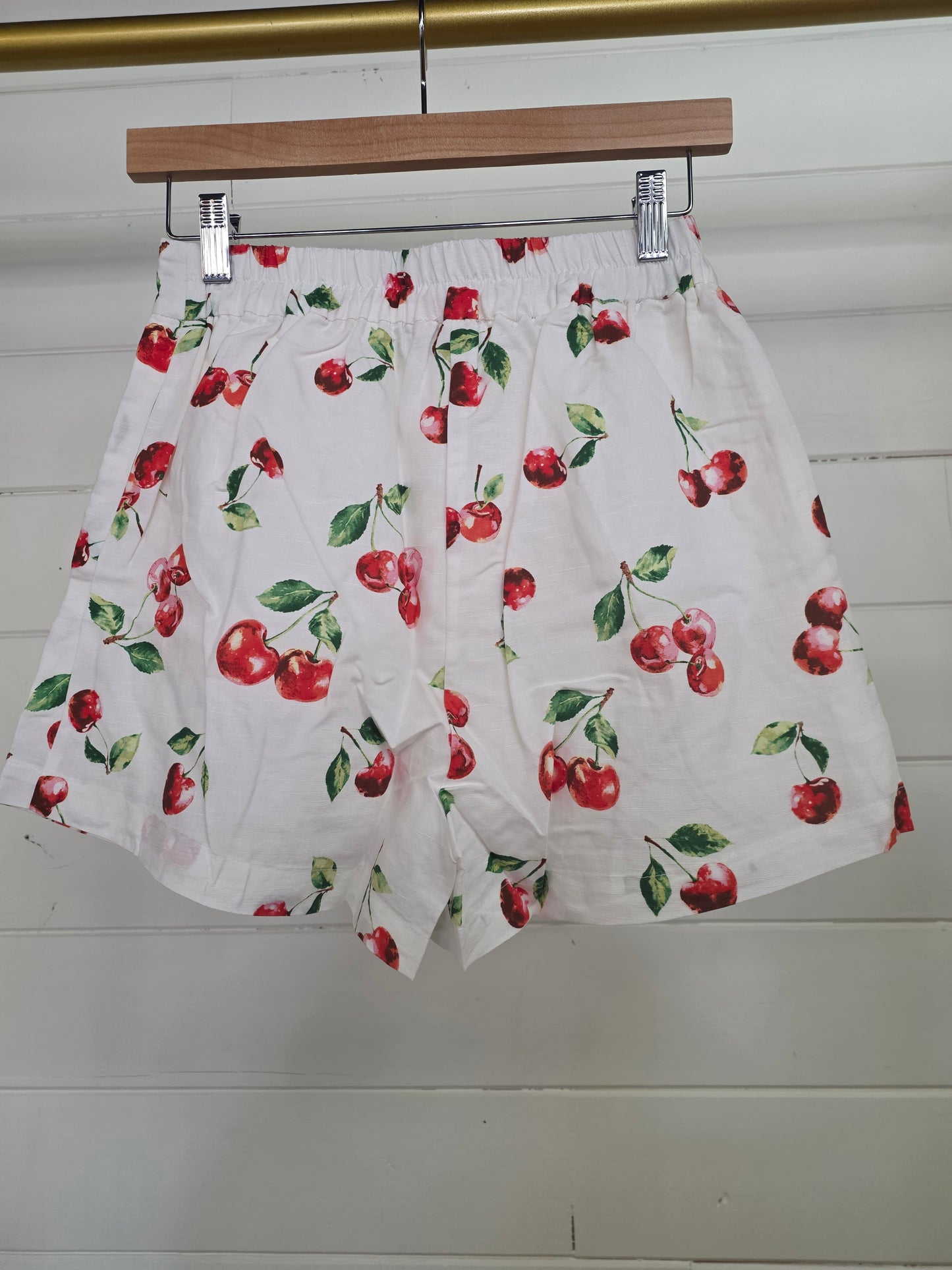 Cherry Pintuck Shorts