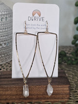 Triangle Moonstone Earrings