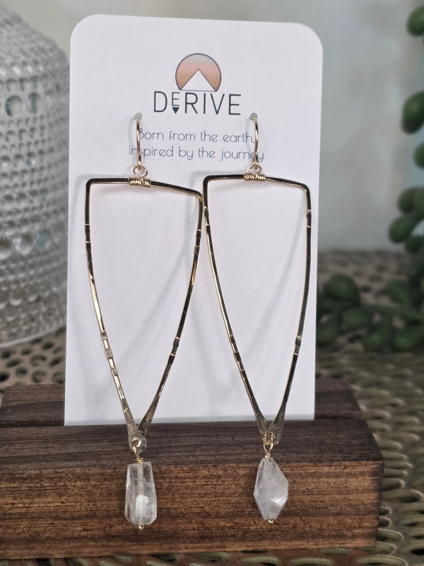 Triangle Moonstone Earrings