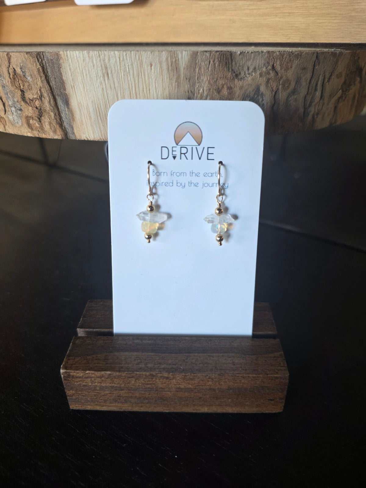 Gold Herkimer Opal Drop