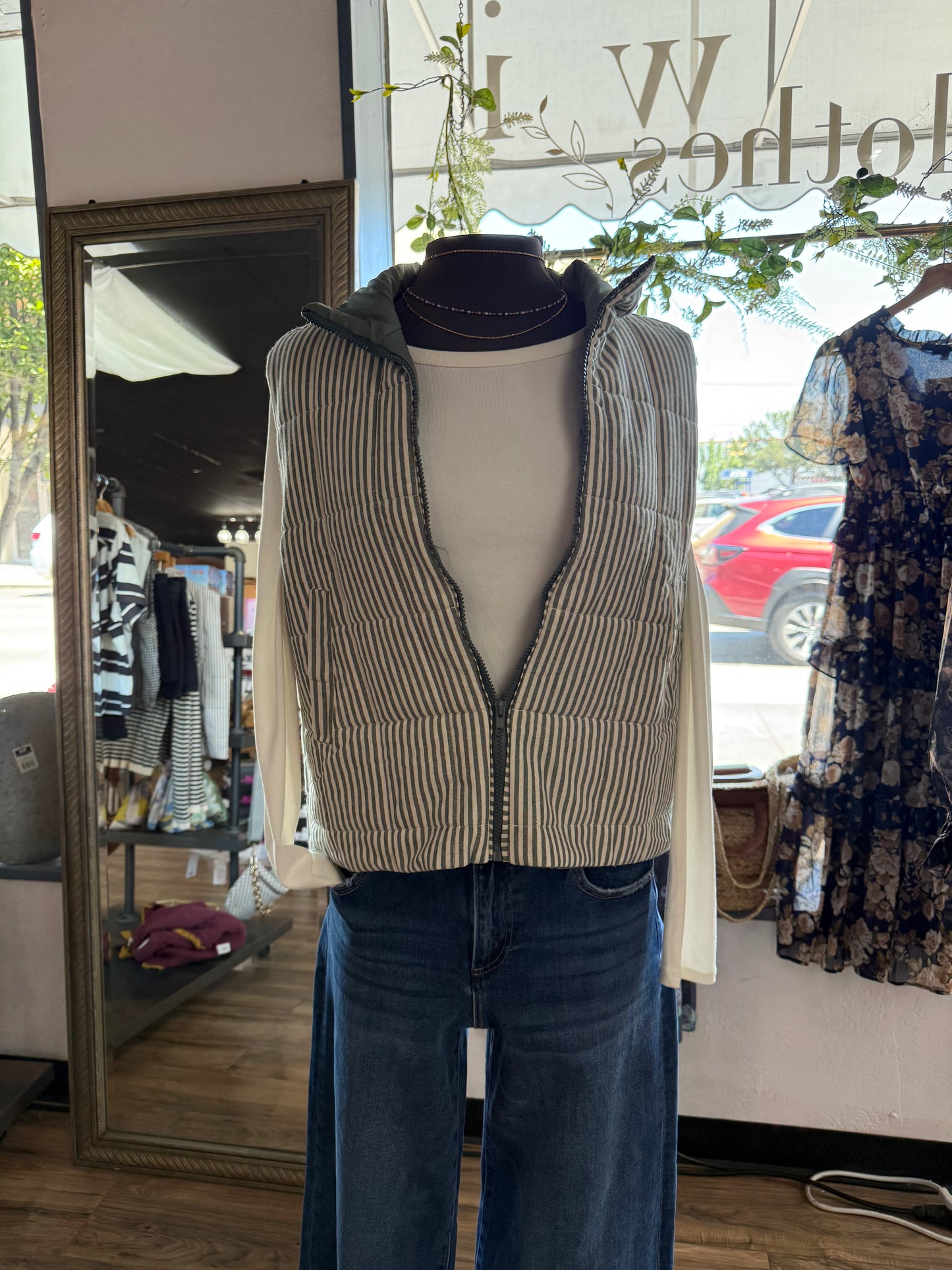 Padded Striped Vest
