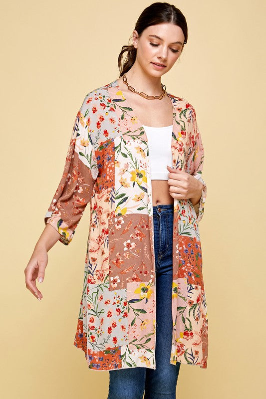 Patchworked Floral Kimono