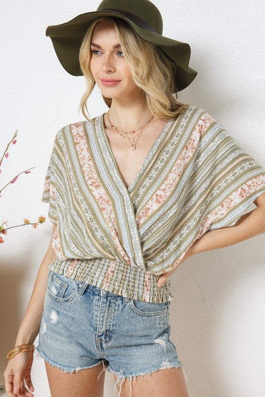 Smocked Waist Crop Top