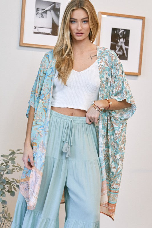 Printed Long Kimono