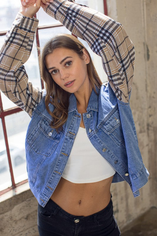 Denim Plaid Jacket