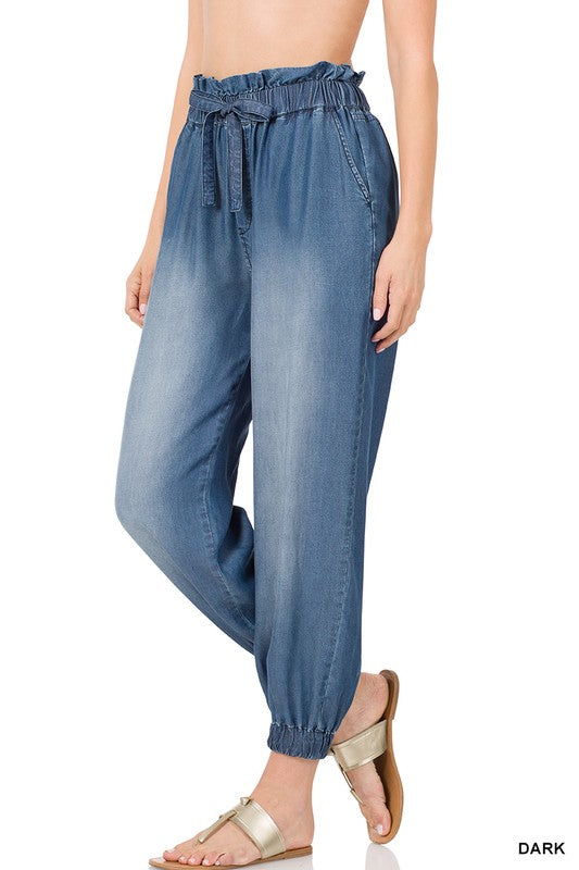 Chambray Jogger Pants