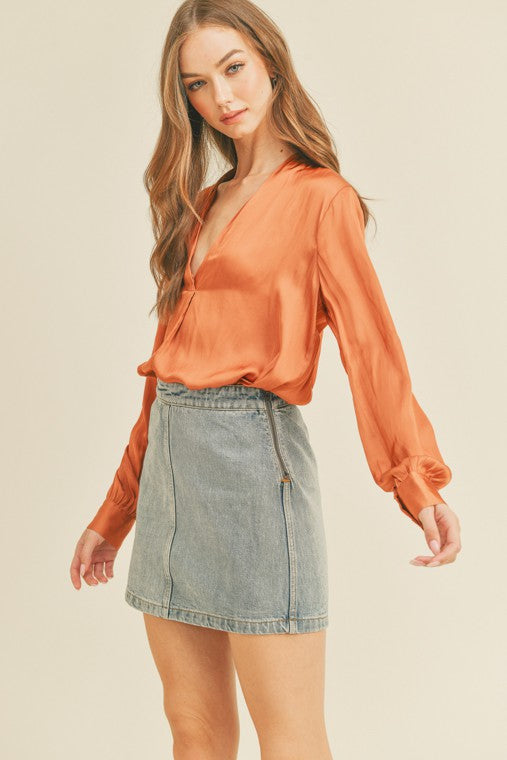 Woven Satin Blouse