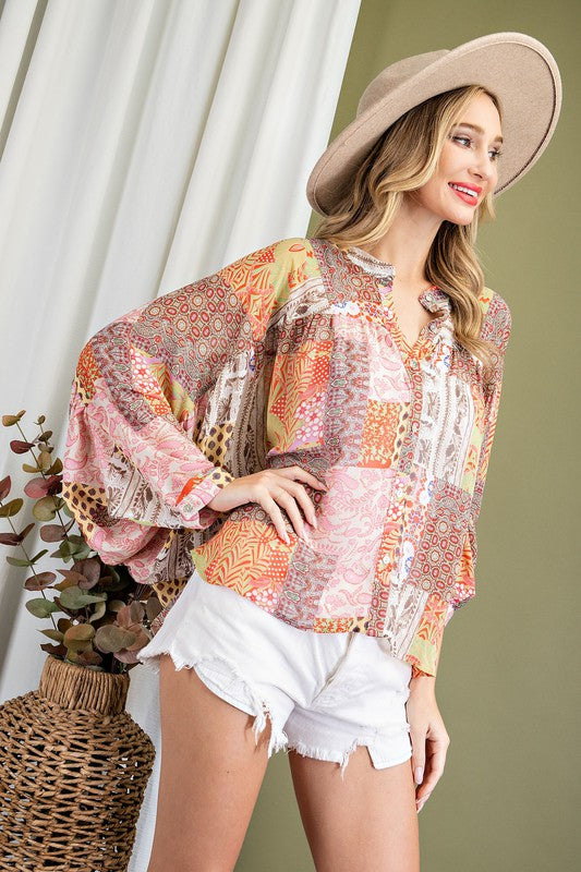Paisley Dolman Top