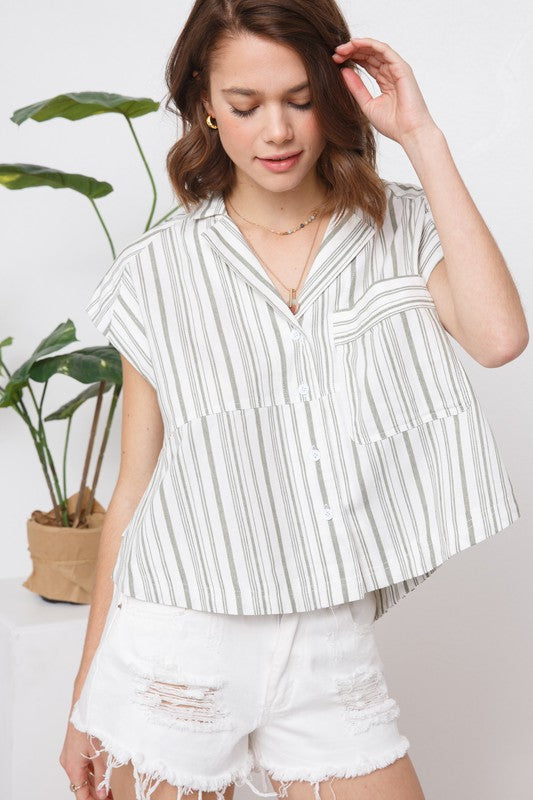 Stripe Button Up