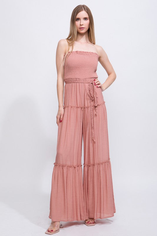 Smocked Ruffle Jumpsuit
