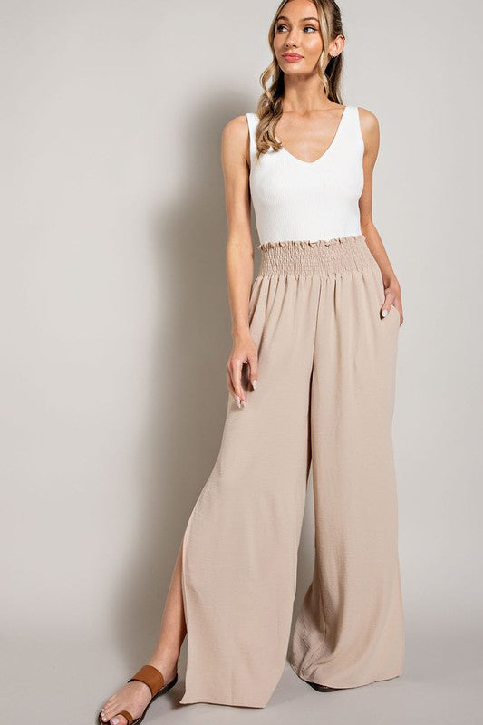 Wide Leg Slit Pants