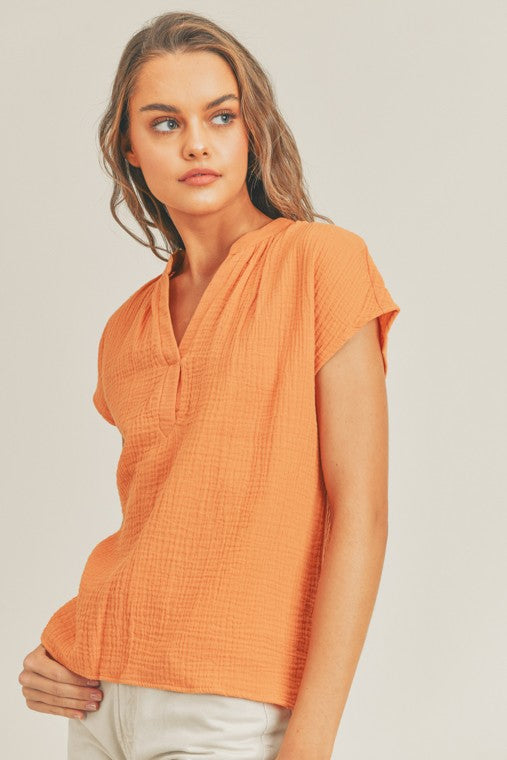 Crinkle Gauze Top