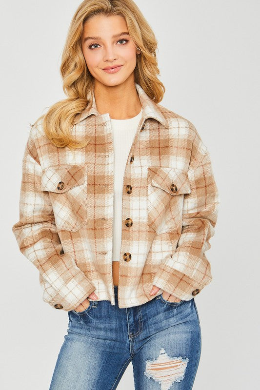 Plaid Crop Shacket