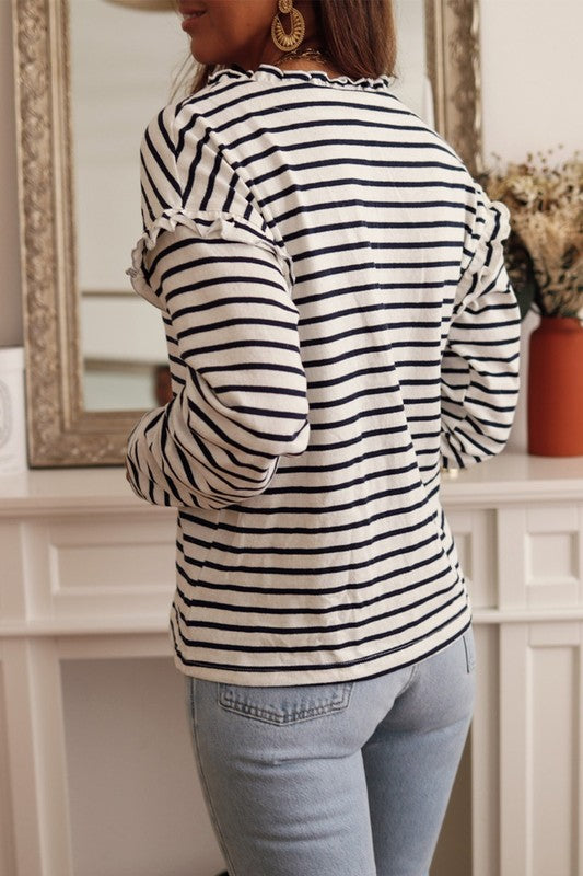 Striped Buttoned Top