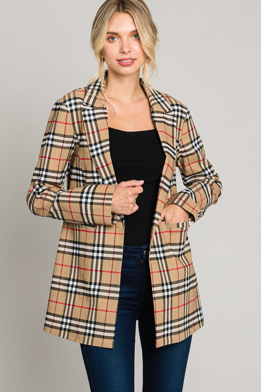 Tartan Long Blazer