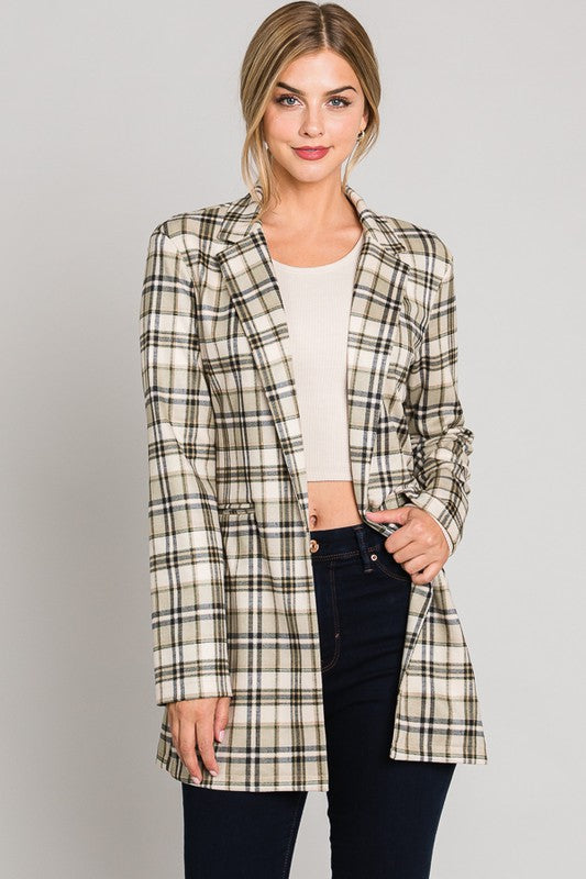 Check Suede Jacket