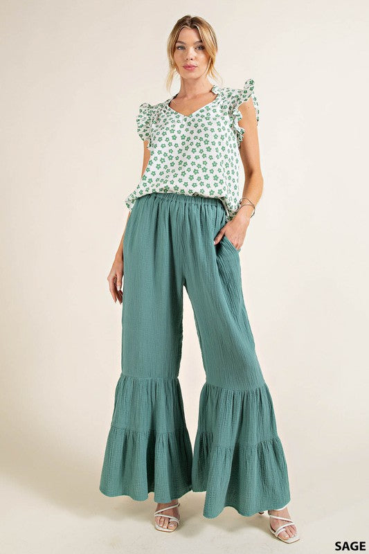 Gauze Wide Trousers