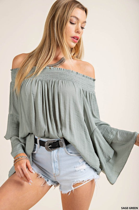 Smocked Off-Shoulder