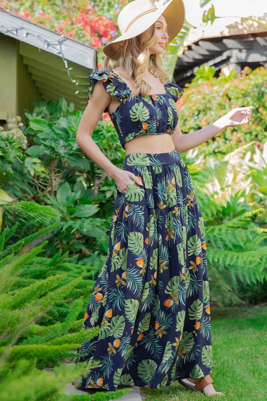 Tropical Tiered Skirt