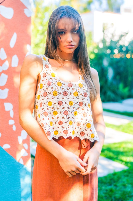 Floral Crochet Tank
