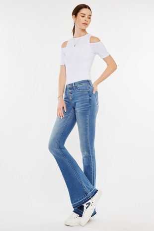 Button Up Flare Jeans