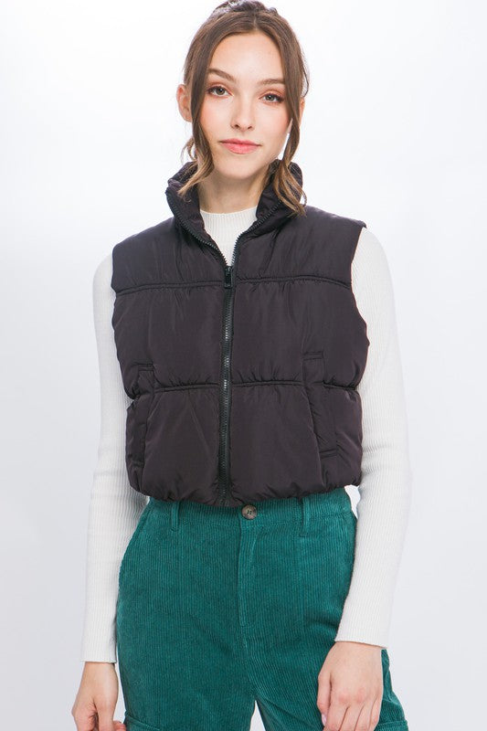High Neck Puffer Vest